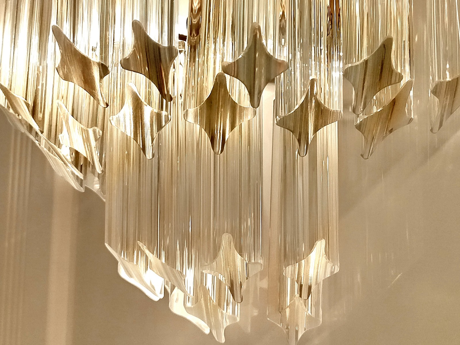 Murano Wandlampe Kaskade Glasstäbe Quadriedri Venini Italy