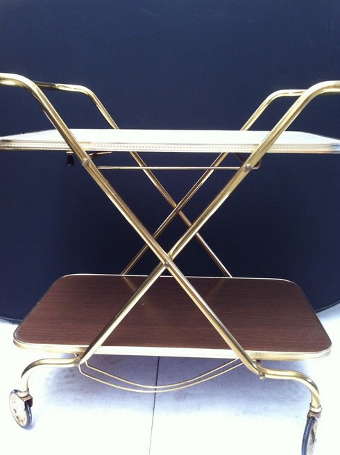 Retro Beistelltisch 60er-Jahre Midcentury Servierwagen 50er Vintage