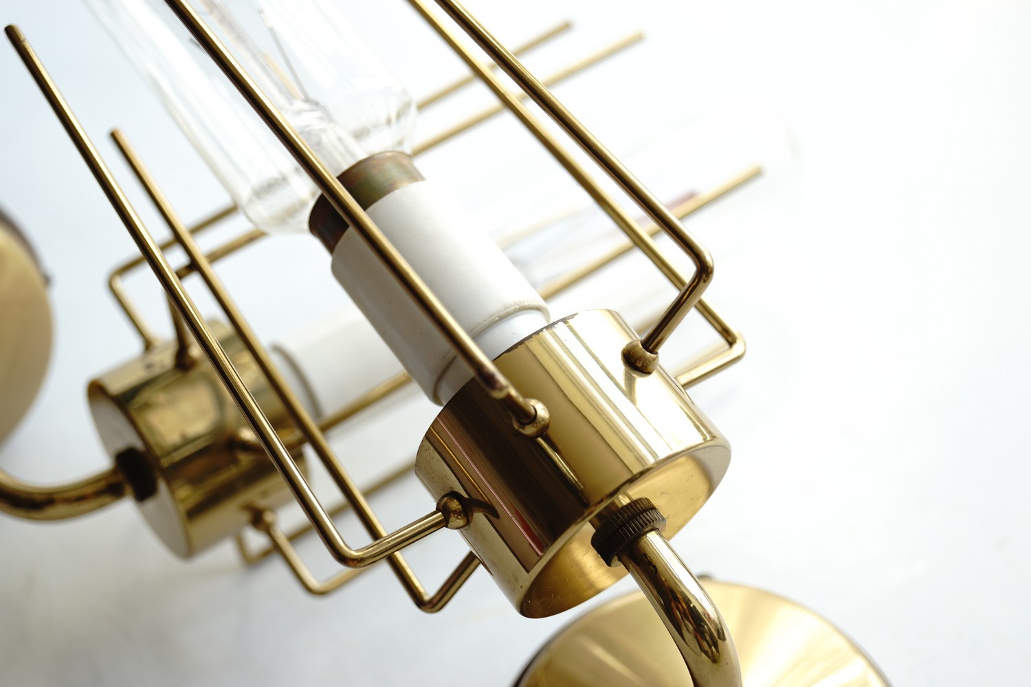 Wandlampen Midcentury Messing Industrialdesign Retro Edisonbirne 60er- 70er-Jahre