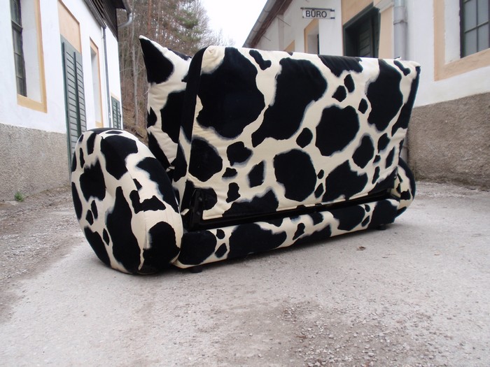 Kuhfell Kamin Sofa Bretz