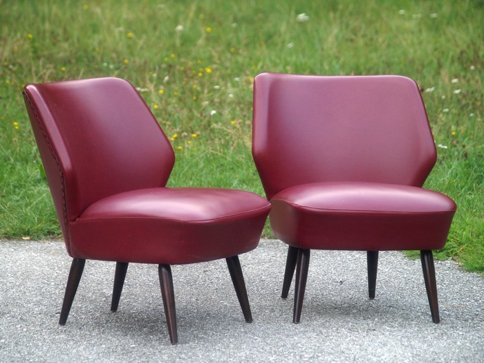 Cocktailstuhl Vintage rot