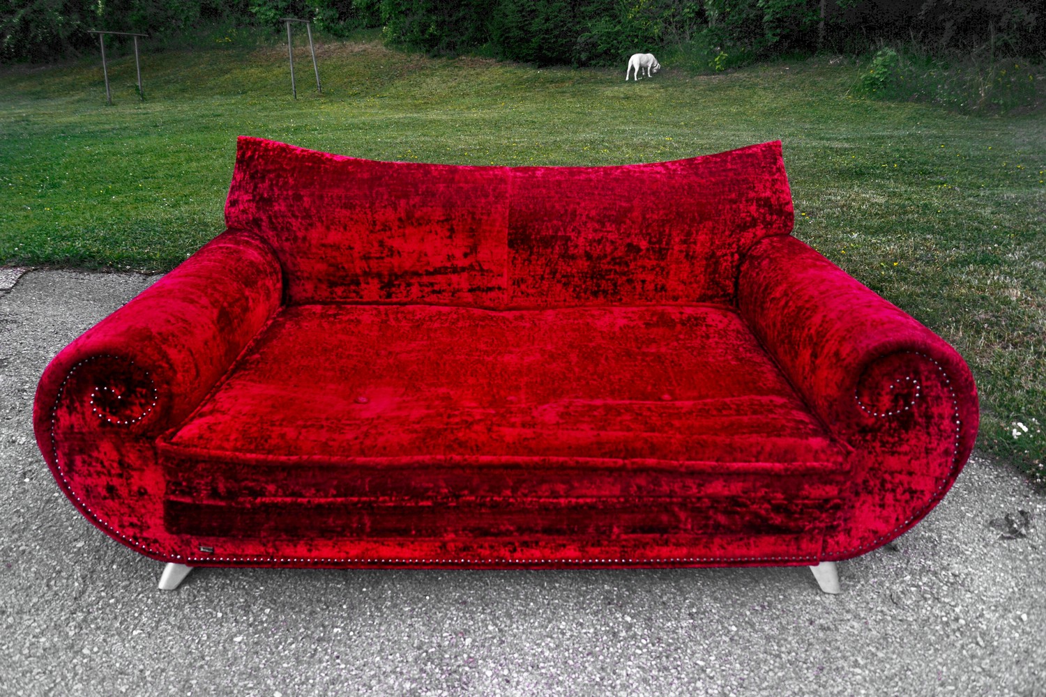 Bretz Gaudi Sofa rot ausziehbar Bettsofa Design