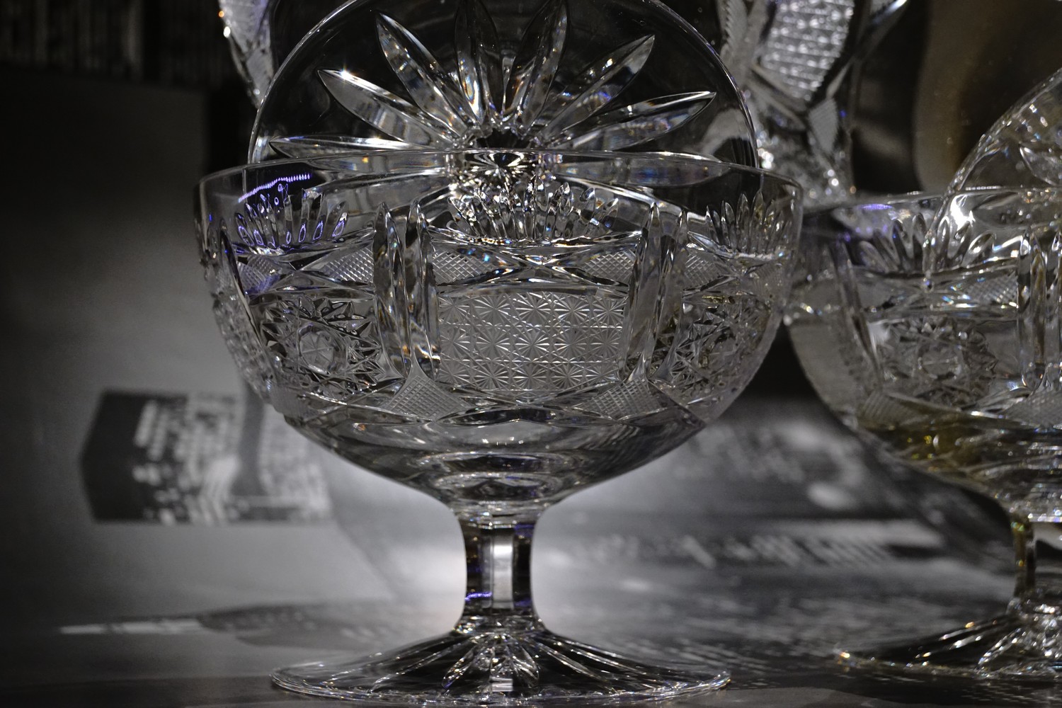 Champagnerschalen Bleikristall neuwertig Vintage groß geschliffen