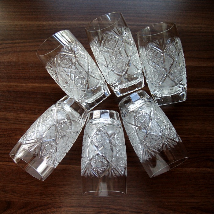 Bleikristall Glas Set 6 Stk. Wasserglas Saftglas handgeschliffen Bleikristall Wasserglas
