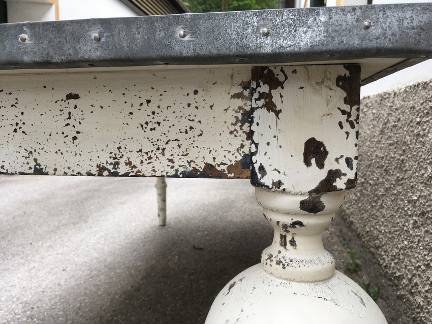 Tischplatte Blechmantel