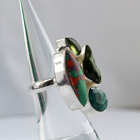 Ring 925 Silber Damenring Edelsteine