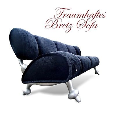 BRETZ Sofa Sitzbank dicker Samtstoff * schwarz * Traum Möbel gänzlich Original