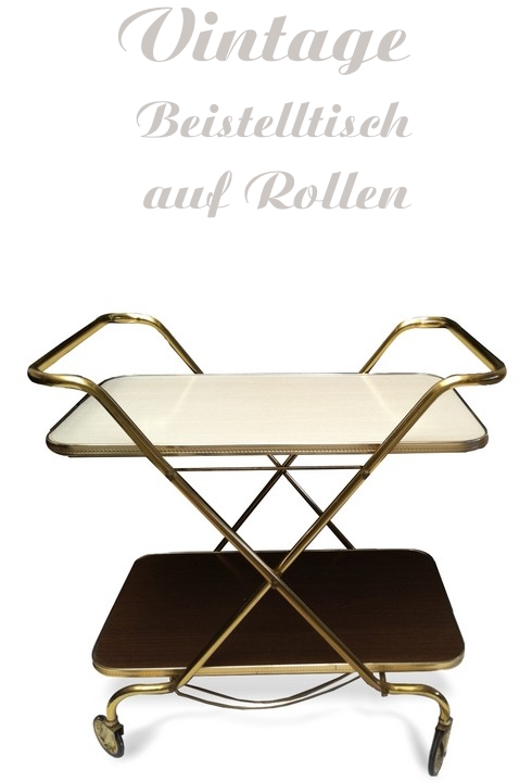 Vintage Serviertisch Retro Beistelltisch Midcentury Tisch auf Rollen Retro Beistelltisch 60er-Jahre Midcentury Servierwagen 50er