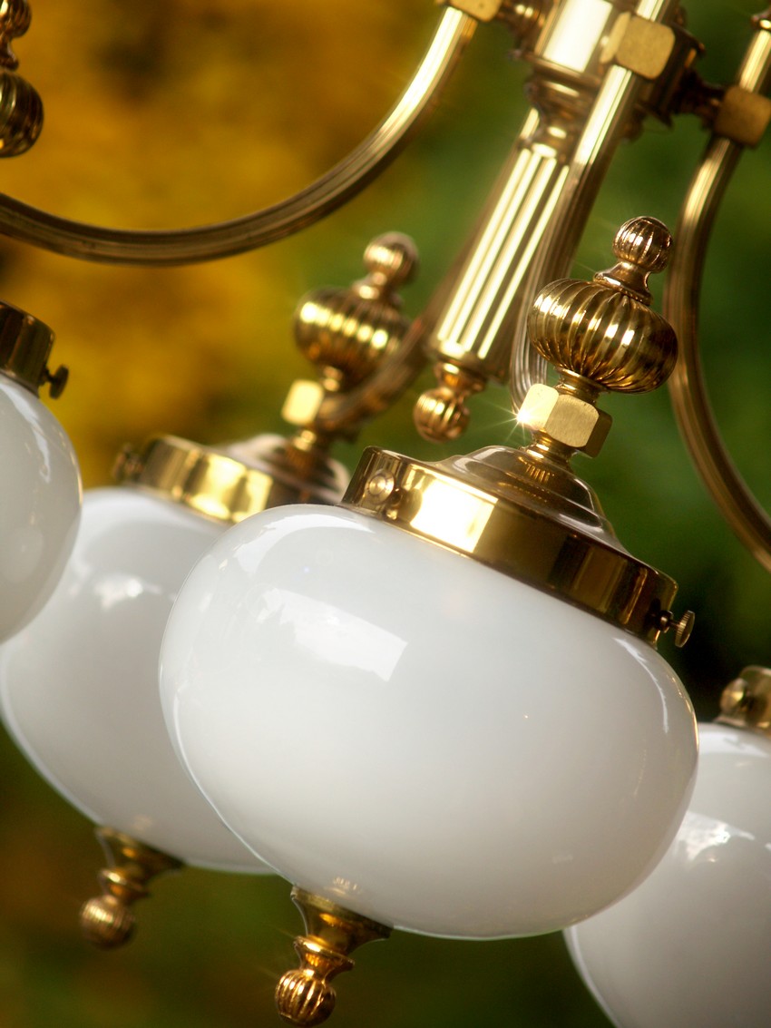 Orion Luster Messing Glas Leuchter