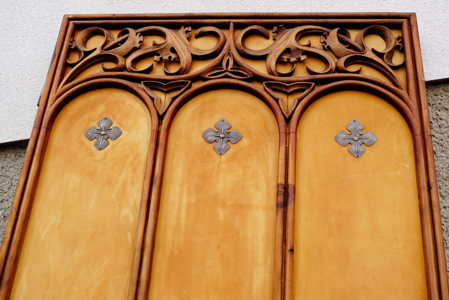 Vintage Türen Gotischer Stil Reliefdesign Bauerntüren