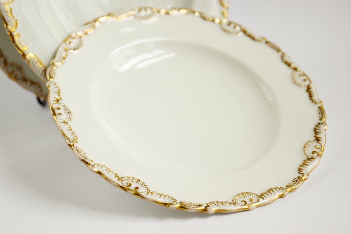 Carlsbad Porzellan Teller antik Biedermeier Goldverzierung