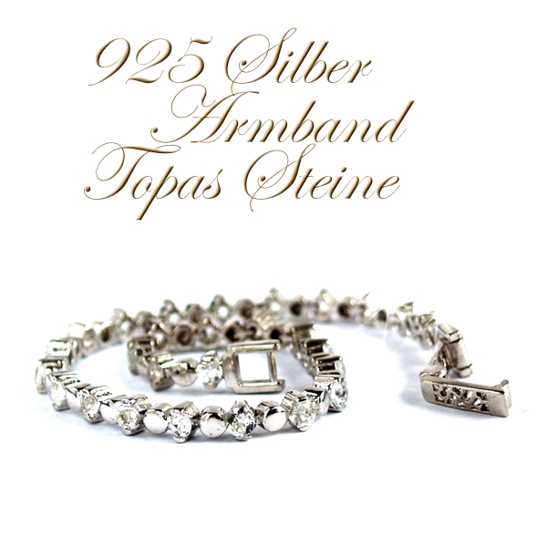 Armband Silber 925 echte Edelsteine TOPAS Tennisarmband 925 Silber Armband funkelnd