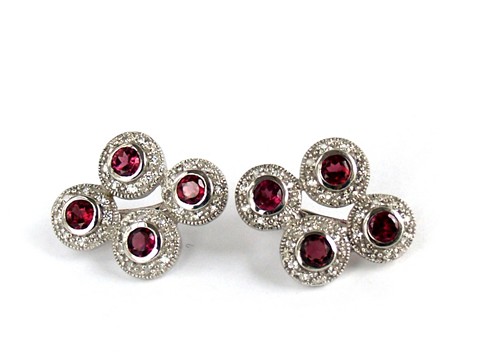 Ohrstecker Rhodolith Silber 925