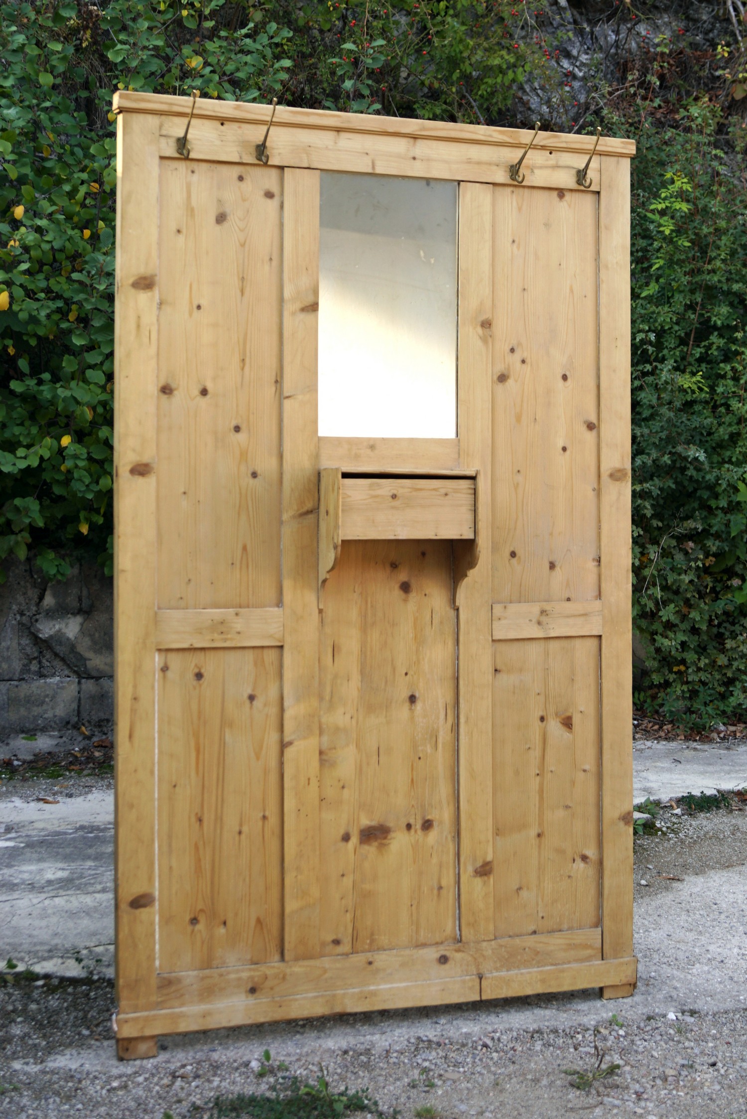 Garderobe antik Bauernmöbel Landhaus Wandpaneel Bauernmöbel Spiegel Wandpaneel rustikal Altholz Möbel kaufen Weichholz