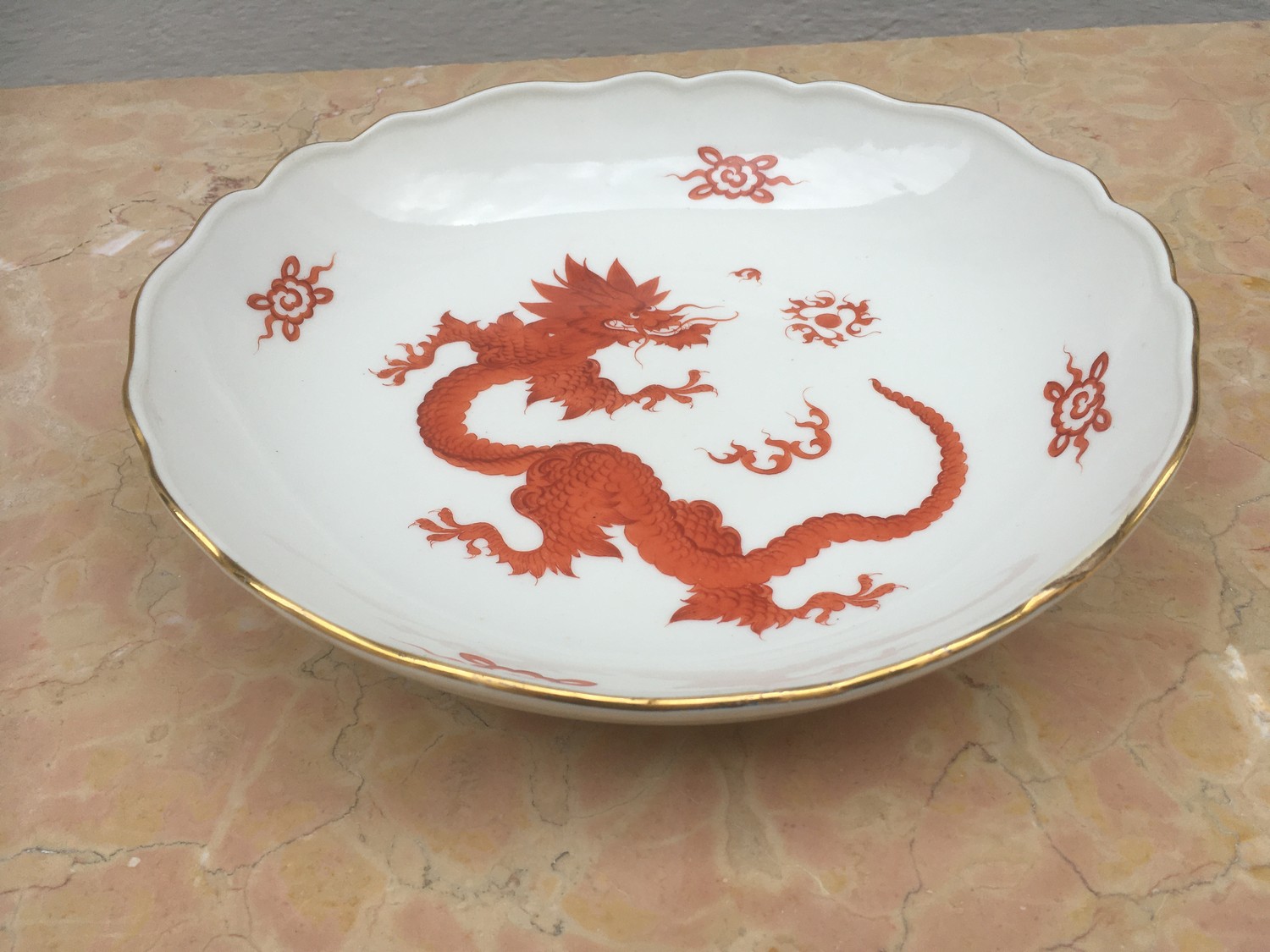 Meissen Schale roter Drache Porzellan