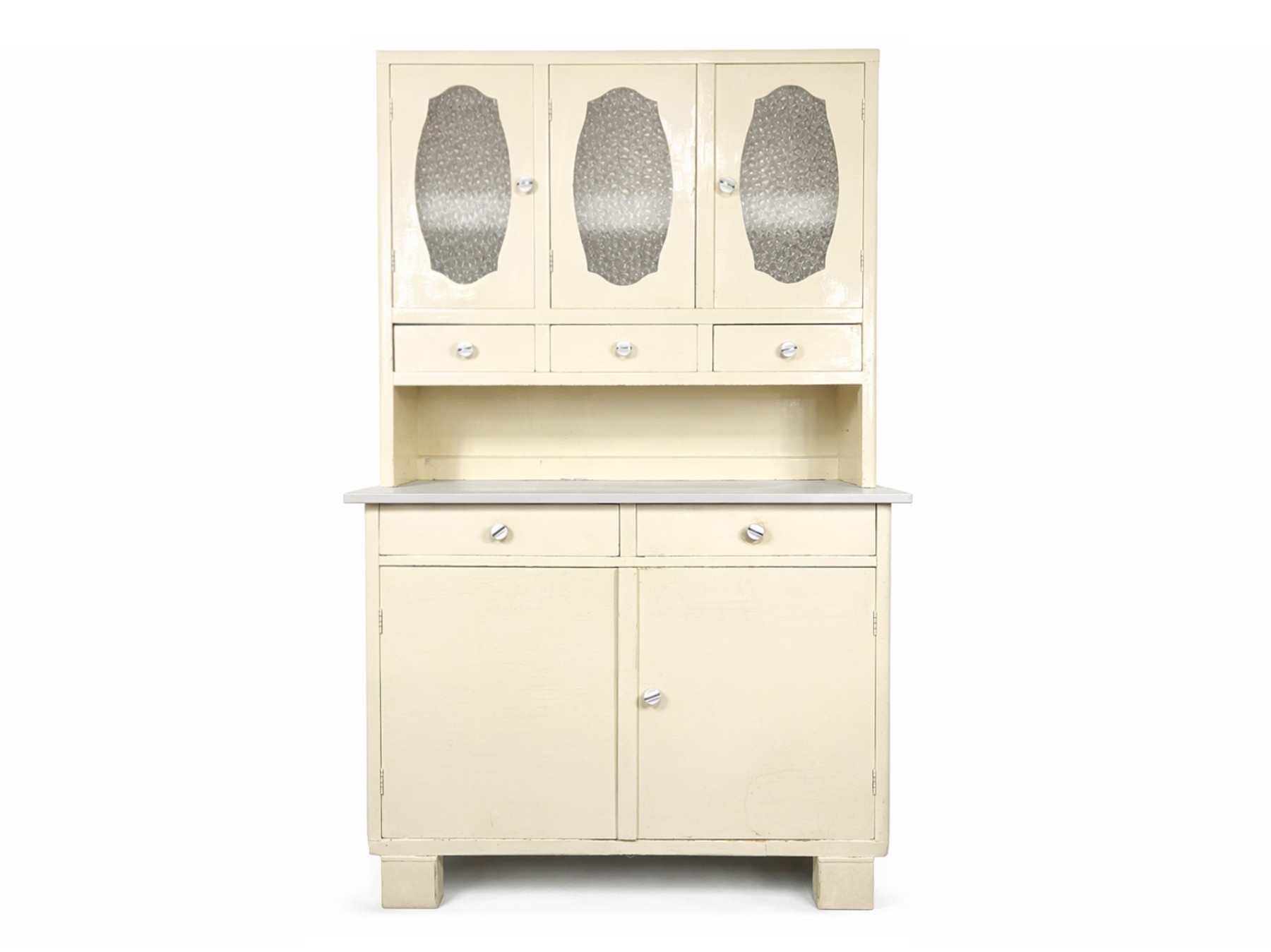 Vintage Küchenschrank antike Kredenz weiß crreme Artdeco Shabby Chic Omas Küchenmöbel