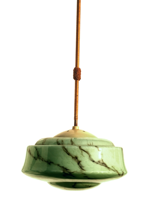 ArtDeco Leuchter Luster grüne antike Lampe