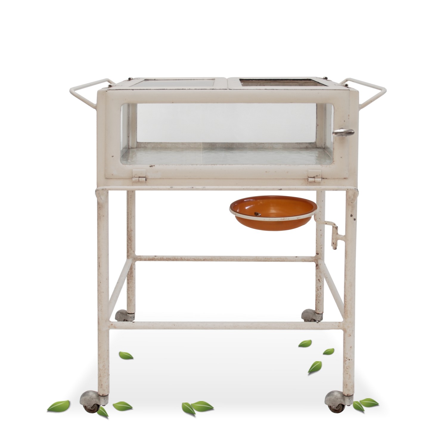 Beistelltisch Arzttisch Bauhaus Metall creme Industrialdesign