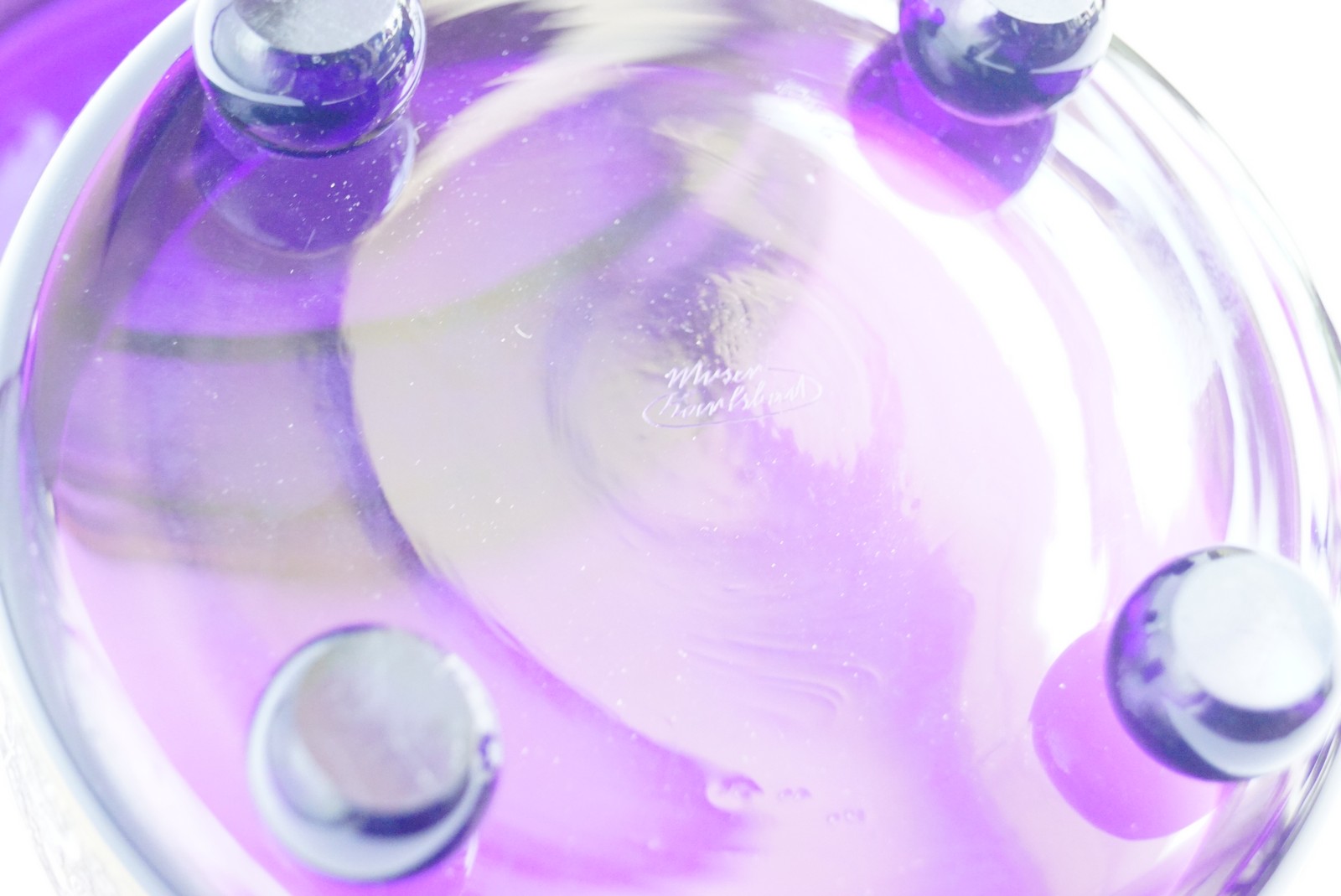 Deckeldose Schale Amethystglas Moser Karlsbad Amazonen signiert