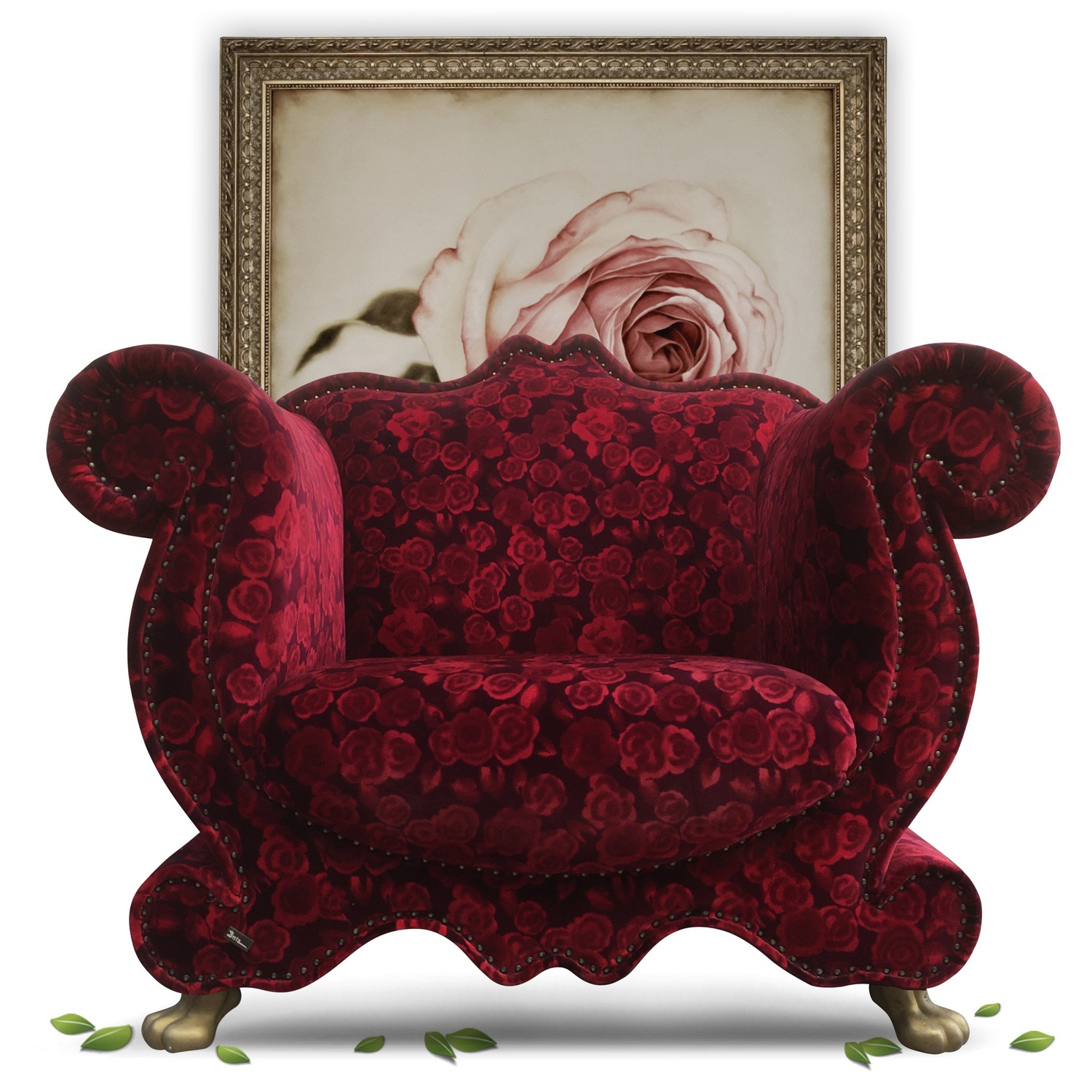 BRETZ Sofastuhl Emily rot Rosenstoff Designklassiker BRETZ Sofastuhl Emily rot Rosenstoff Designklassiker