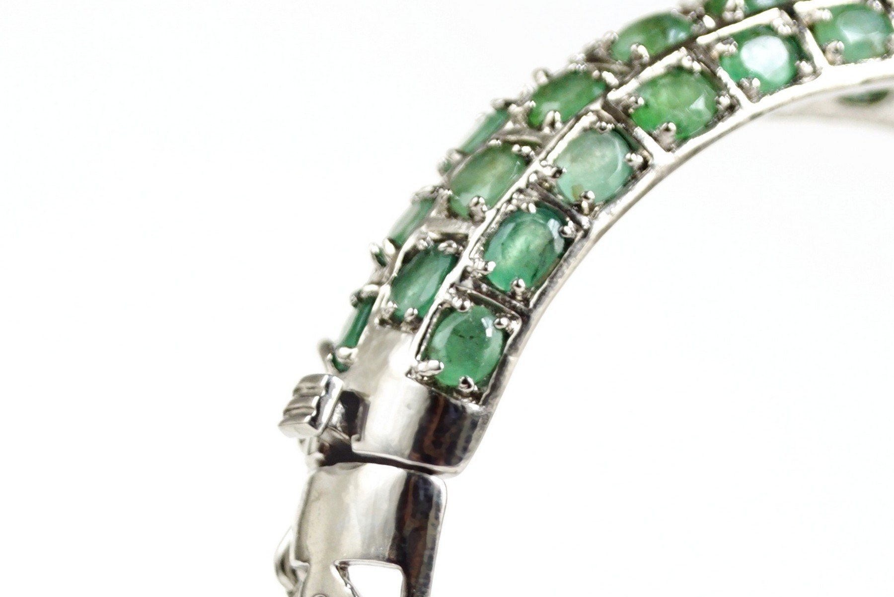 Smaragde Armreifen Silber 925 handgemacht