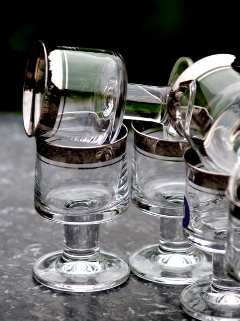 Schnapsglas Silberrand Set