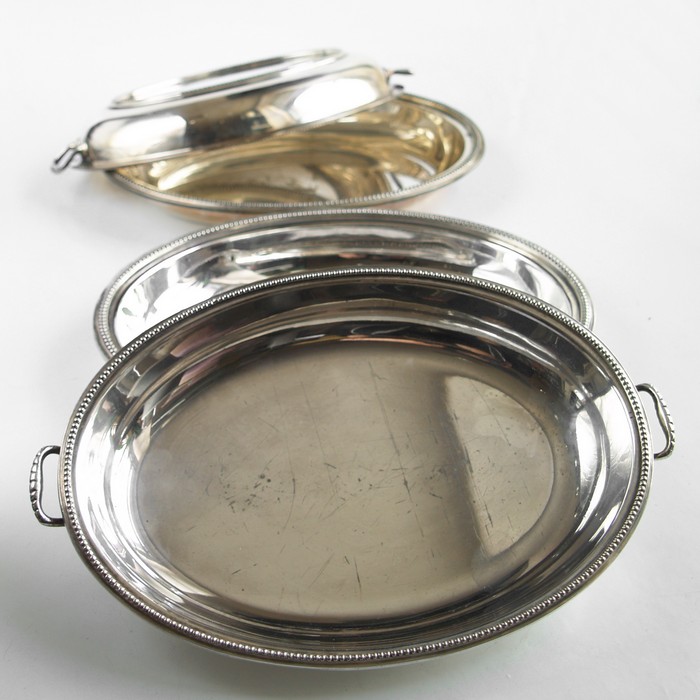 Servierplatte versilbert Warmhalteglocke Chafing Deckel Vintage