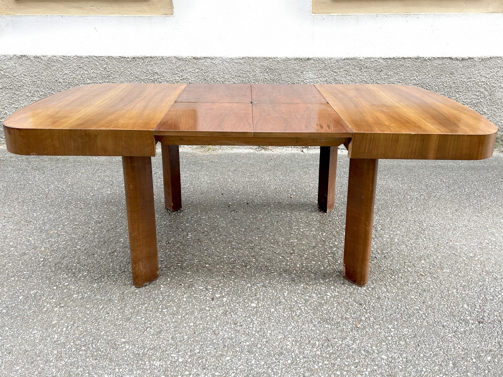 artdeco tisch antik ausziehbar nuss art deco Speisetisch massivholz antiquität brutalistisch Refugiumstisch