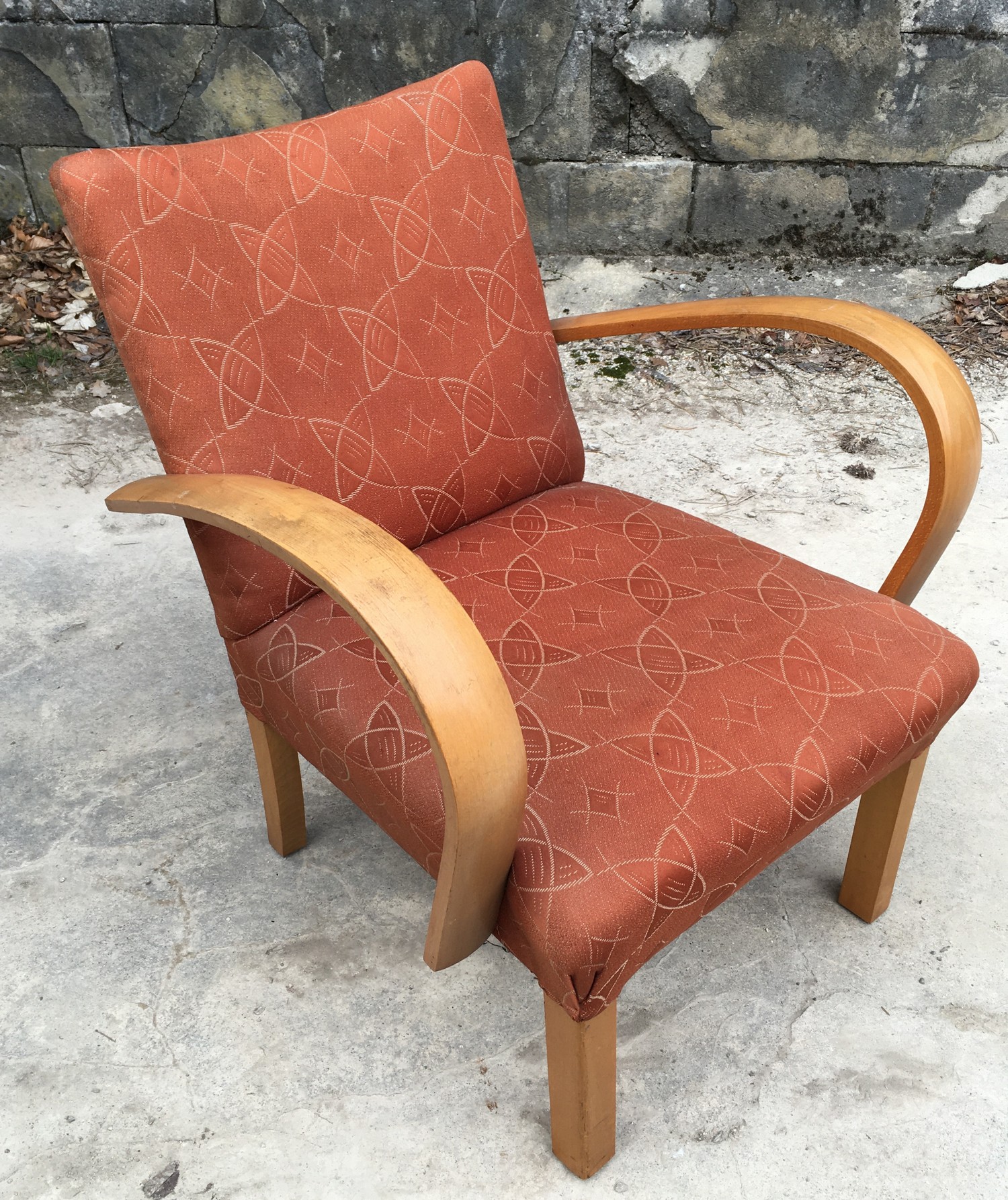 Armlehnstuhl Vintage 1940 Artdeco Sessel Halabala Design Stuhl