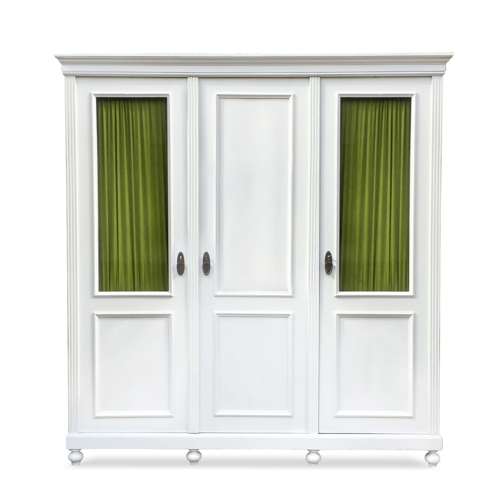 Schrank Kleiderschrank Bücherschrank dreitürig antik cremefarben Kleiderschrank antik