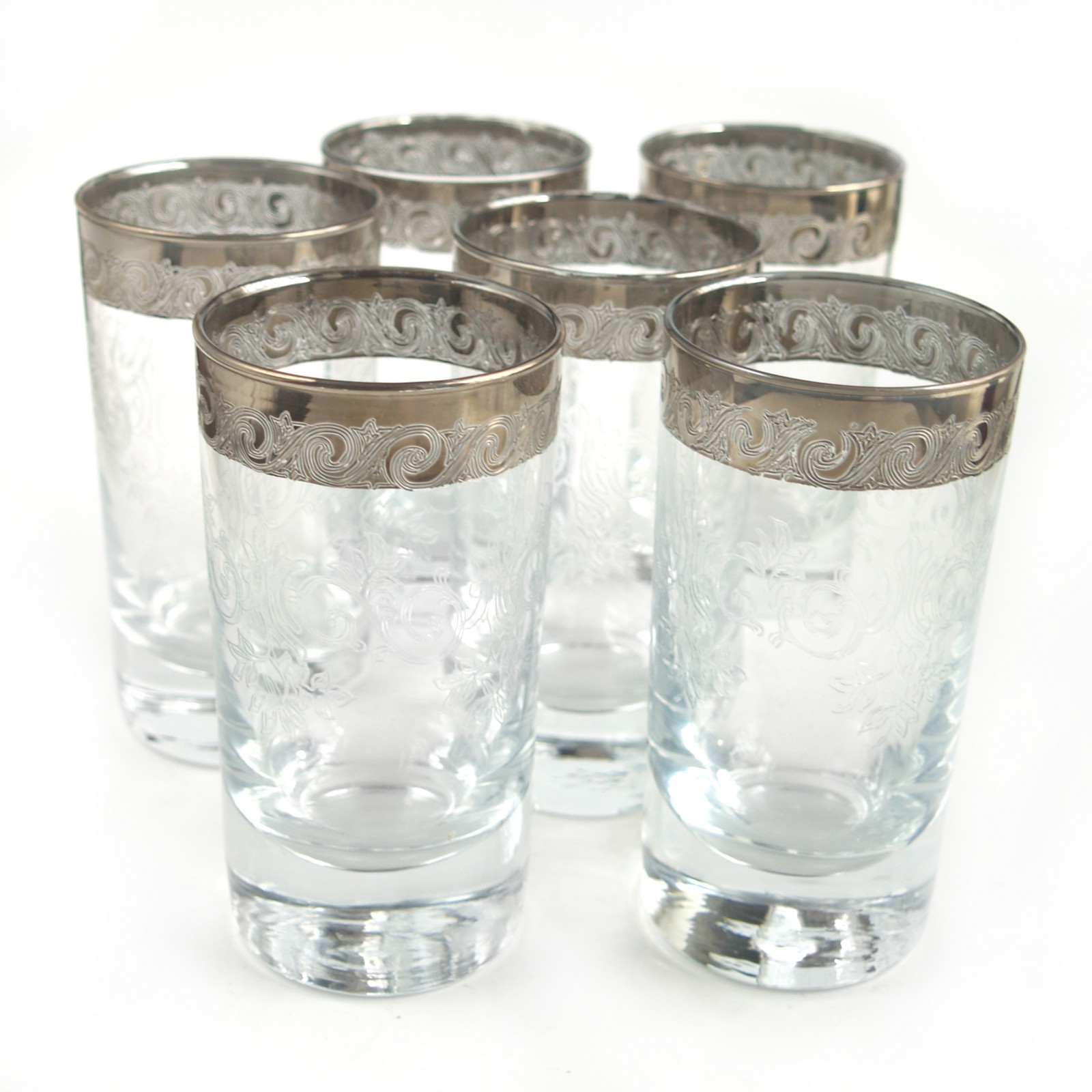 Murano Medici Kristallgläser Silberrand 6 Stk Wassergläser Wassergläser Kristall Silberrand Murano