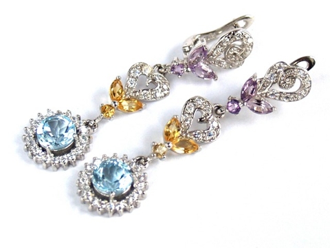 925 Silber Ohrstecker Edelsteine