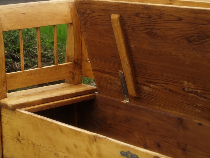 Truhenbank antik Weichholz