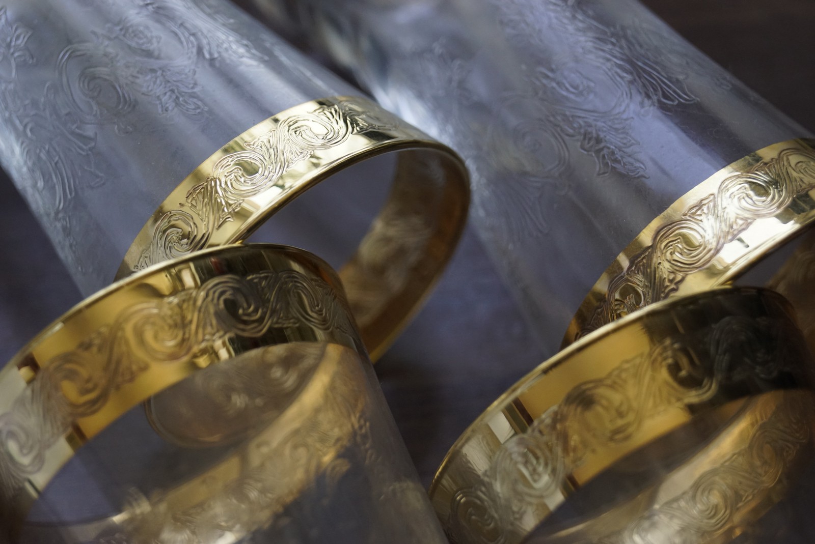 Bleikristallgläser Murano Medici Goldrand Sektgläser Vintage vergoldet Champagnerflöten