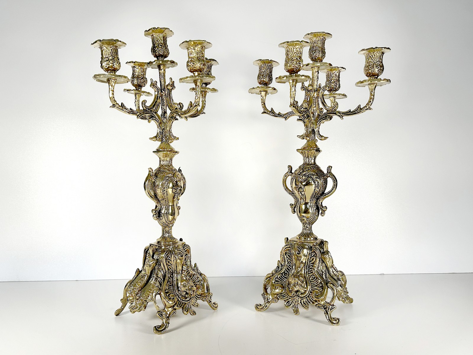 Kerzenhalter Paar Kandelaber gold