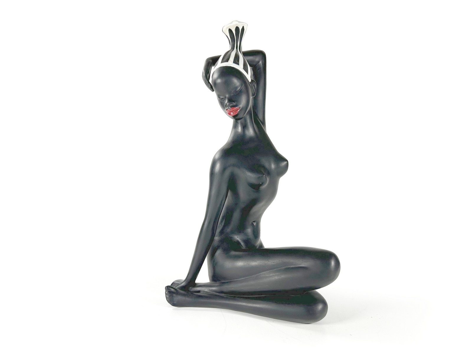 Cortendorf Keramik Skulptur Afrikanerin original Vintage um 1960 Cortendorf Akt Figur Keramik Afrikanerin