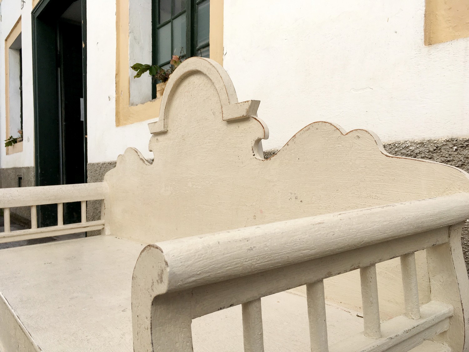 Truhenbank Sitzbank Impressionen Shabby Chic cremefarben Mango massiv