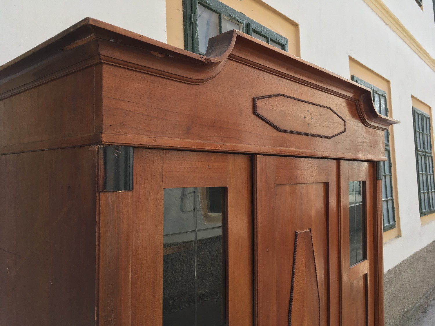 Dielenschrank Jugendstil Kleiderhaken Garderobenschrank Vollholz