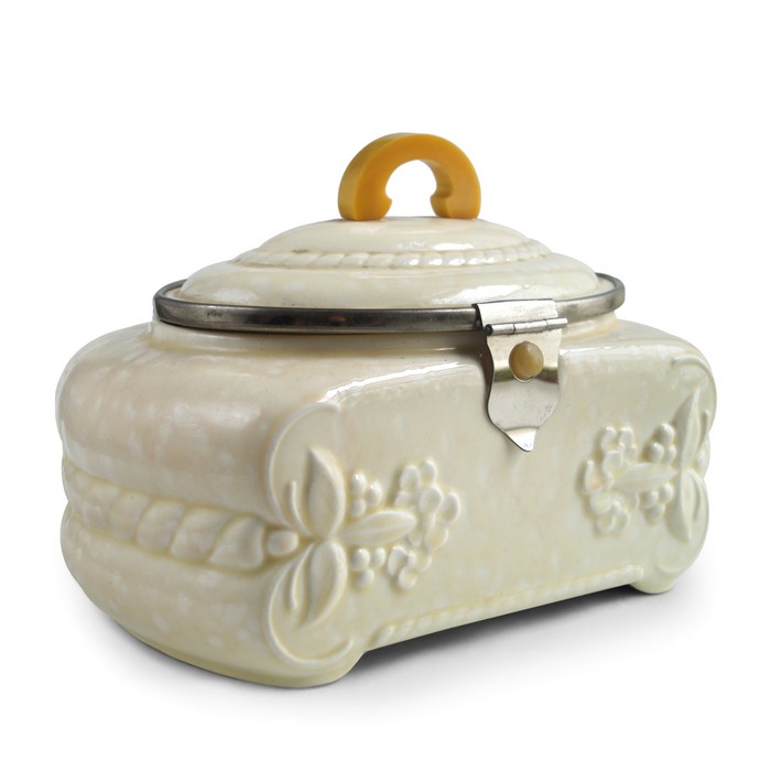 Keksdose antik Deckeldose Creme Vorratsdose Art Deco Keksdose Vintage Artdeco Creme Keramik