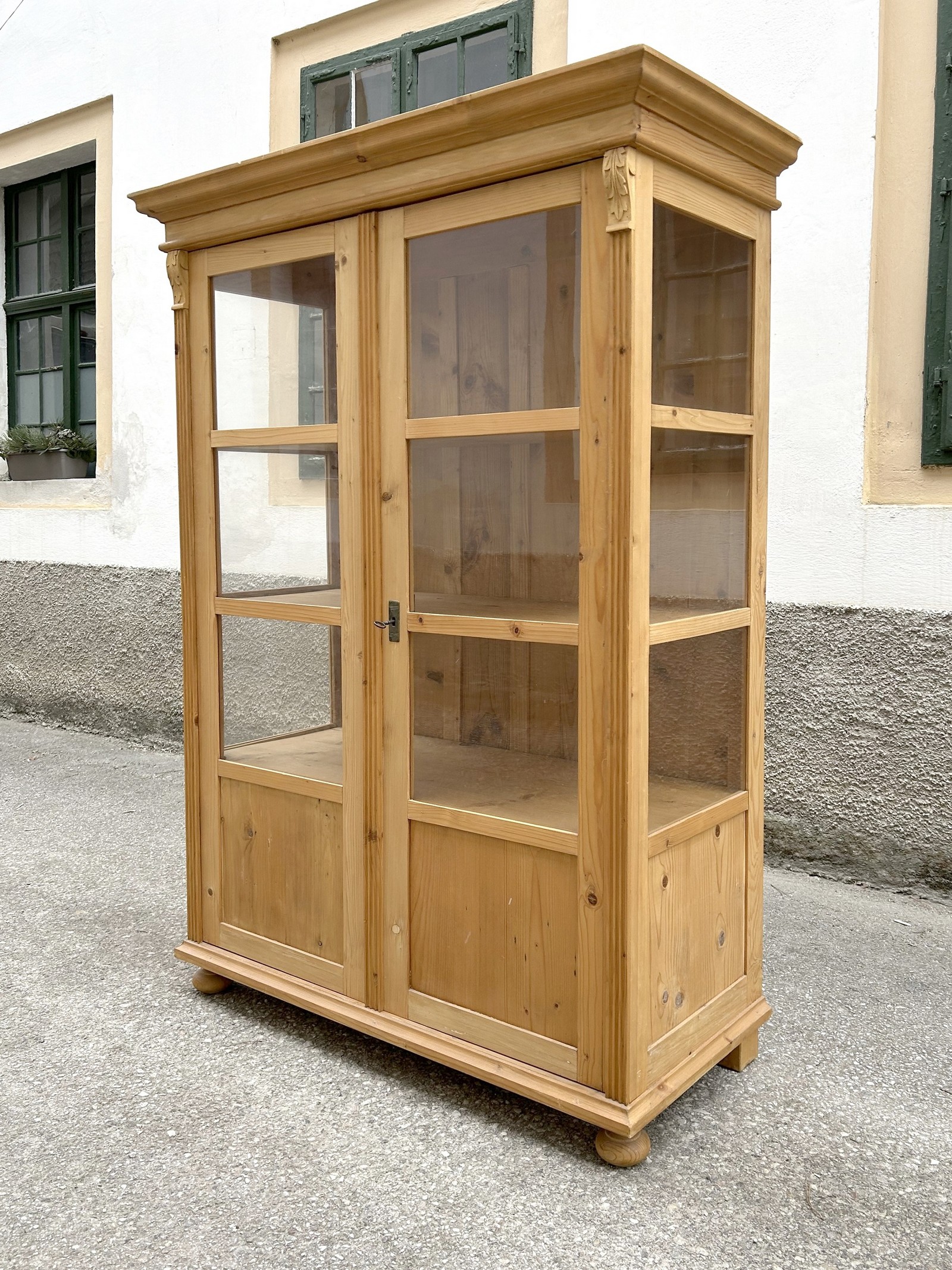 Landhaus Geschirrschrank Weichholz Bücherschrank Bauernschrank Vitrine ♥ 