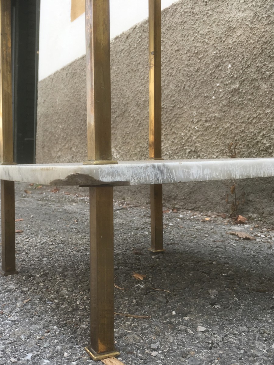 Jugendstil Messing Marmor Tisch