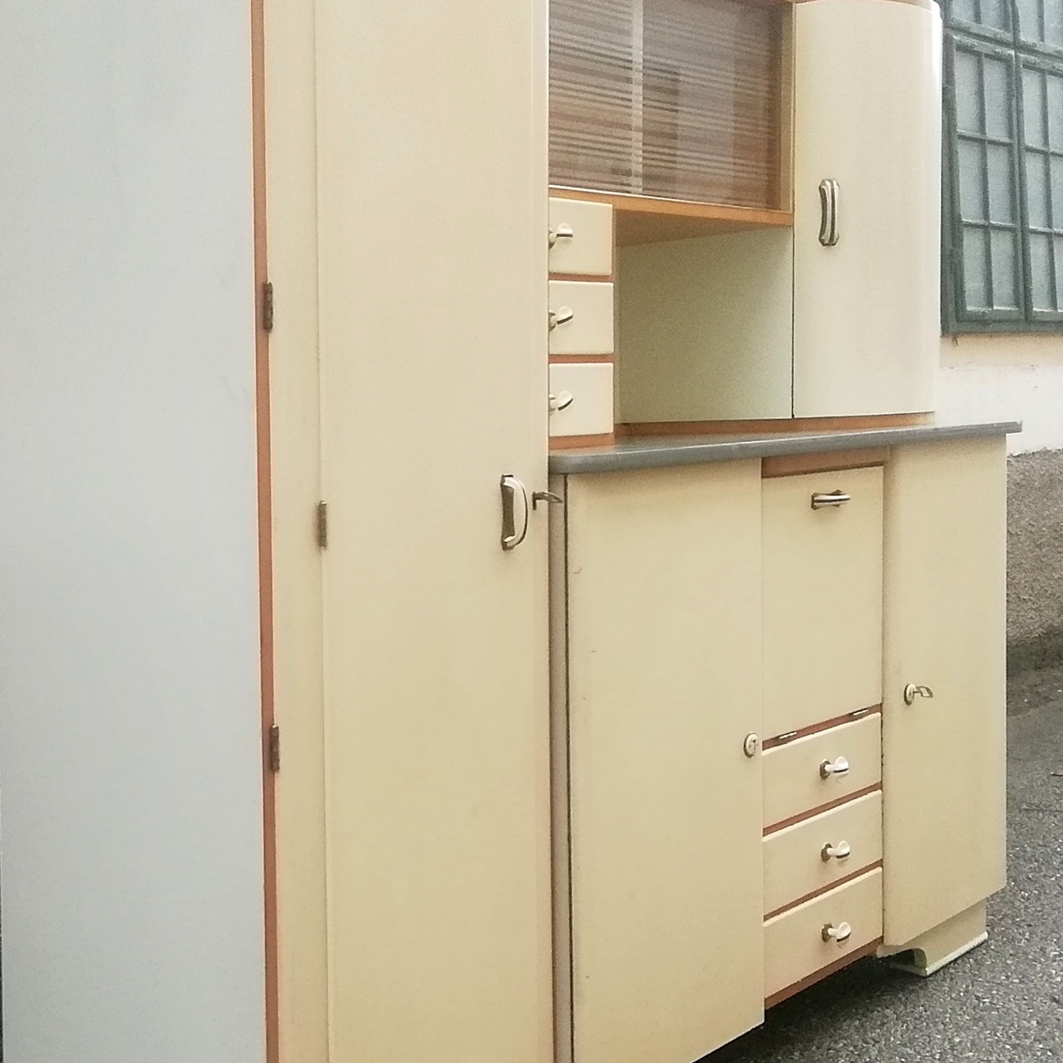 Küchenschrank 40er 50er 60er-Jahre Pastell Vintage Möbel Küche Vollholz