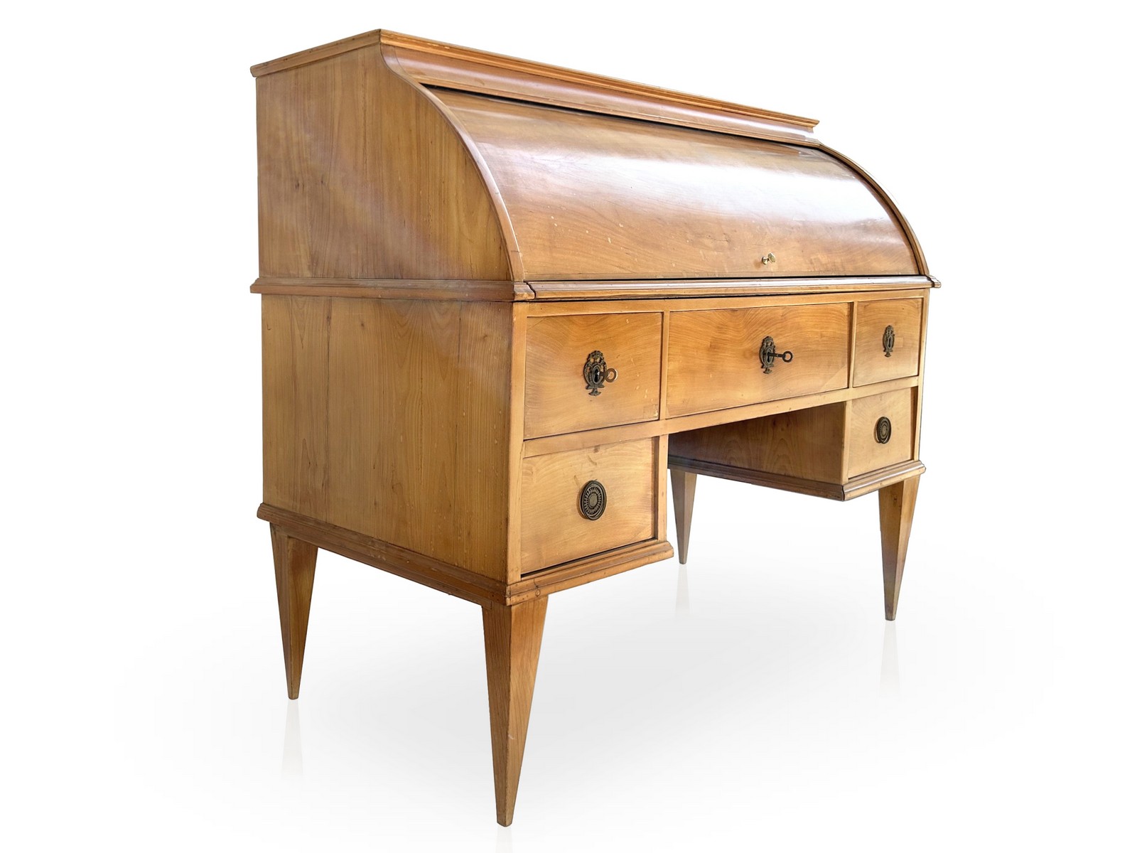 Schreibtisch antik Zylinderbureau Klassizismus Rollladenschrank