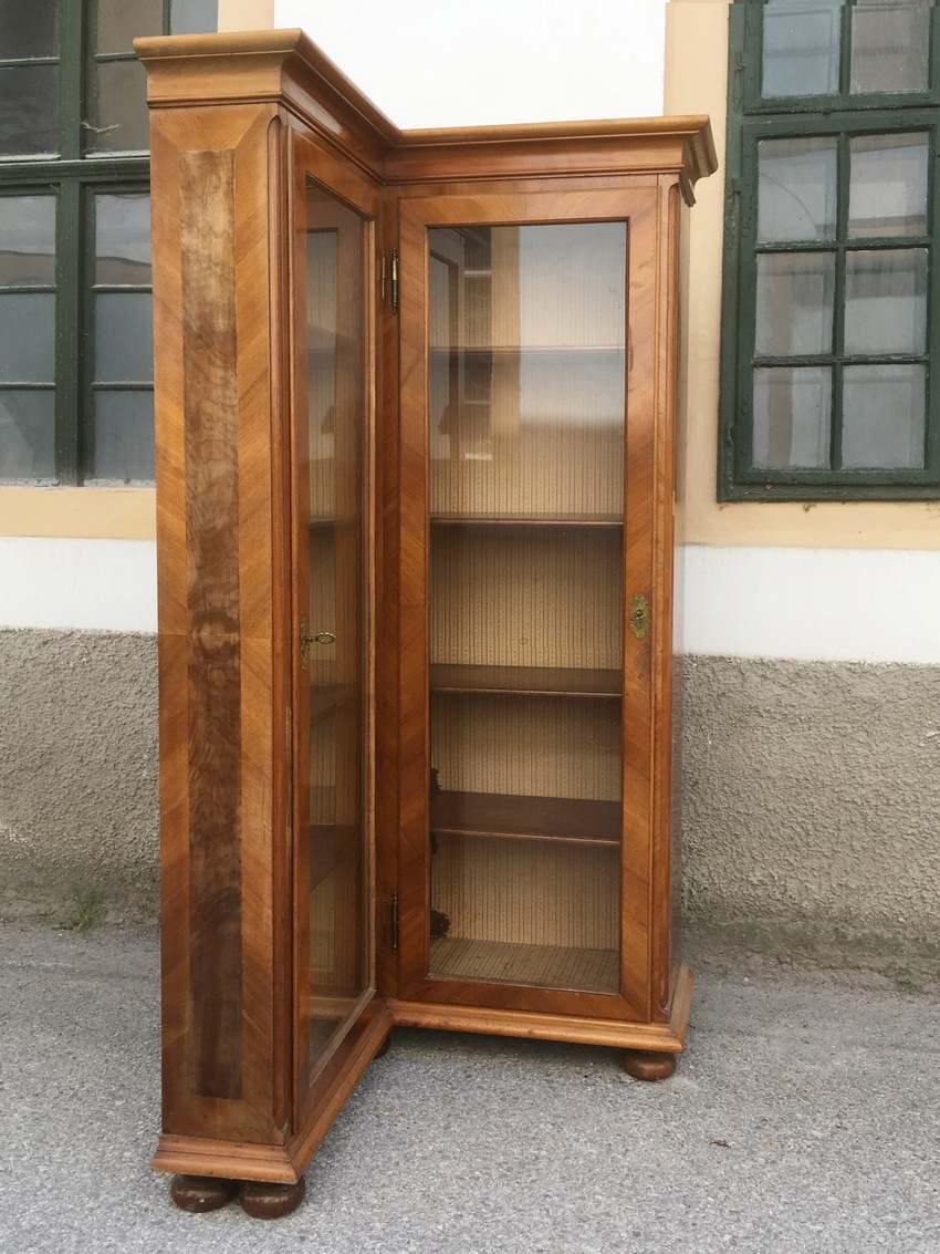 Eckschrank antik Bibliothek Möbel Apothekerschrank
