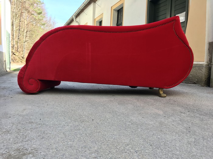 Bretz Recamiere Designersofa rot