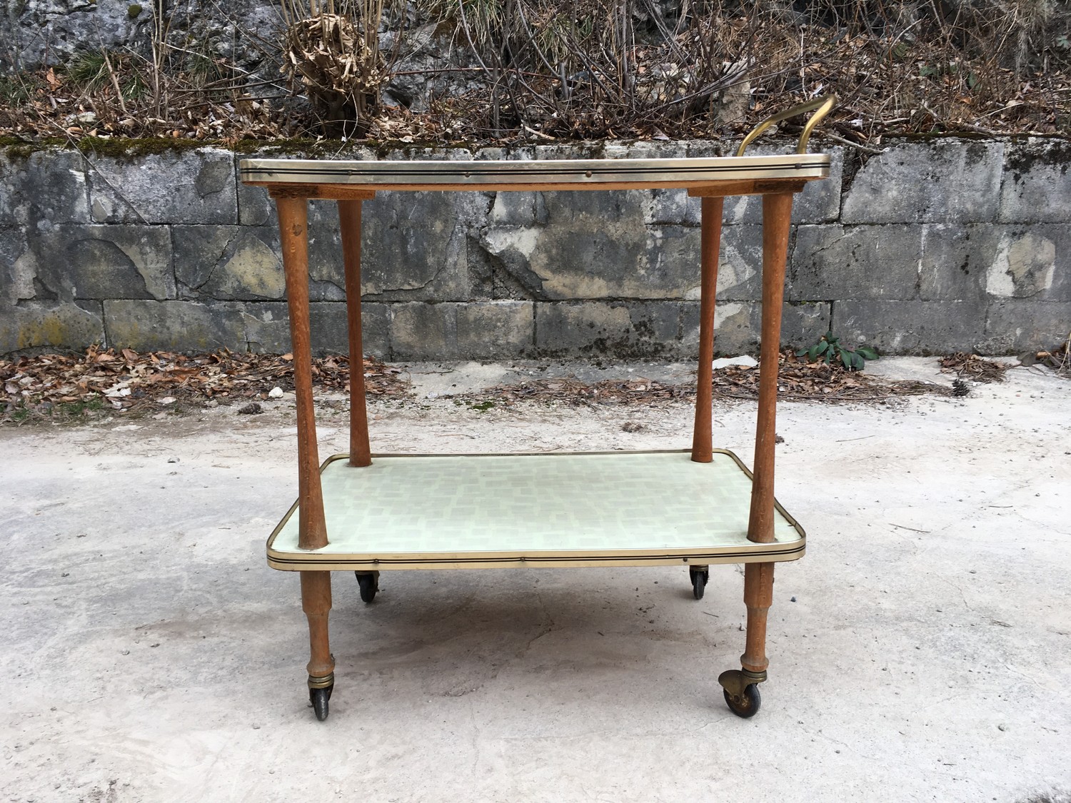 Servierwagen Barwagen Serviertisch Retro Vintage Midcentury Sixties Rollen