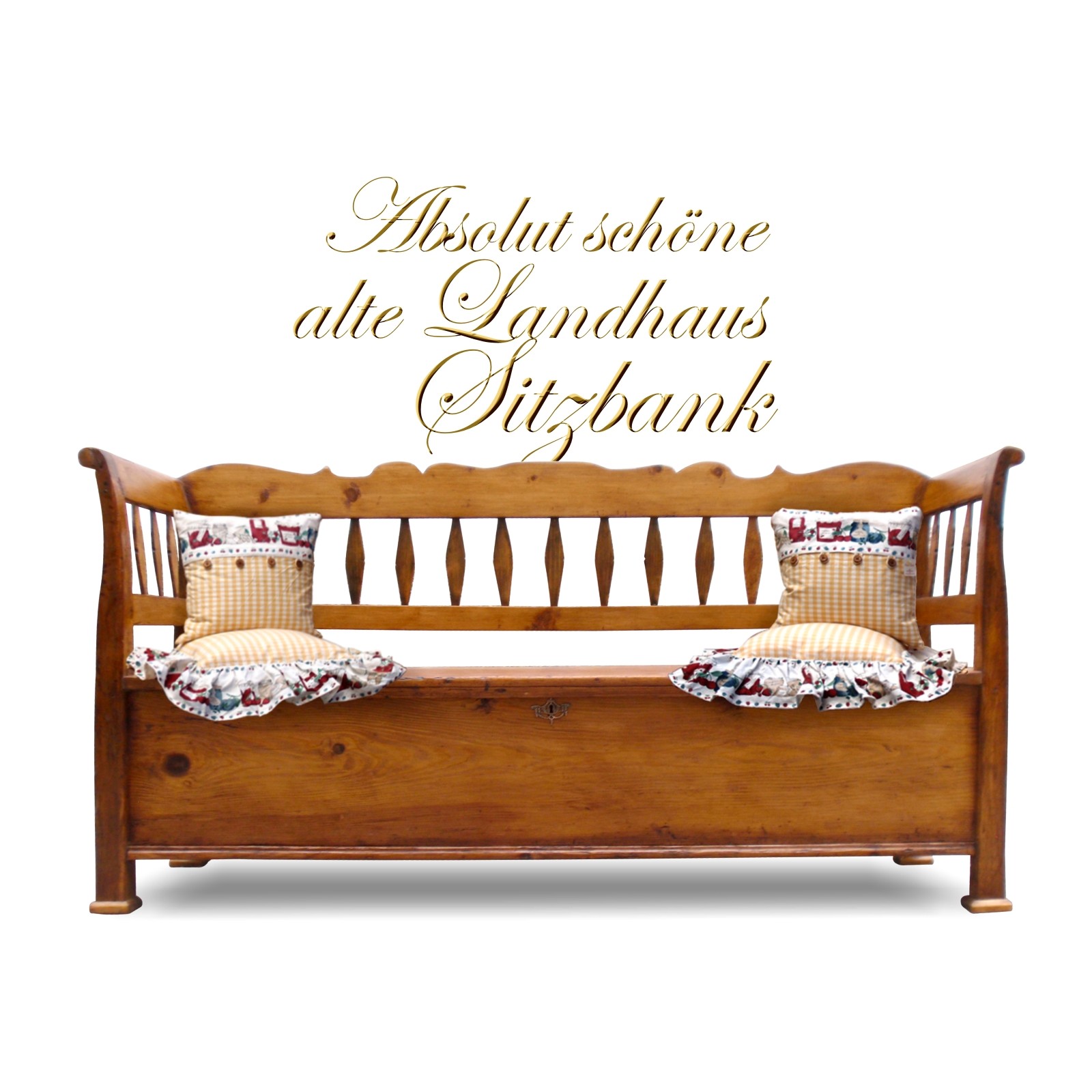 Sitztruhe Küchenbank Sitzbank Landhausstil Truhenbank antik Weichholz Truhensitzbank antik