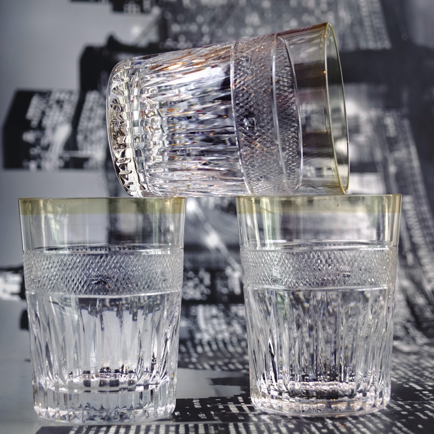 Bleikristall Gläser Becher Goldrand Kristallgläser Whisky od Saft