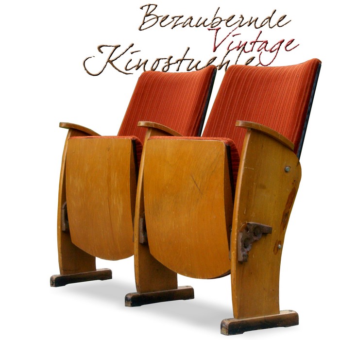 Kinositzbank Vintage 2-er Stuhl Kinostühle Kinositzbank Vintage