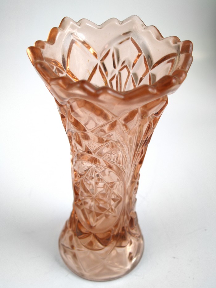 Vase Pressglas Vintage rosa